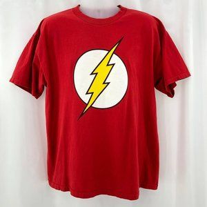 DC Comics (XL) Unisex The Flash Logo Tee Red Short Sleeve Crew Neck T-Shirt W